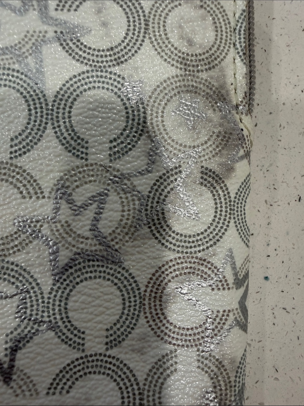 COACH White & Silver Signature Wristlet - Picture 5 of 6